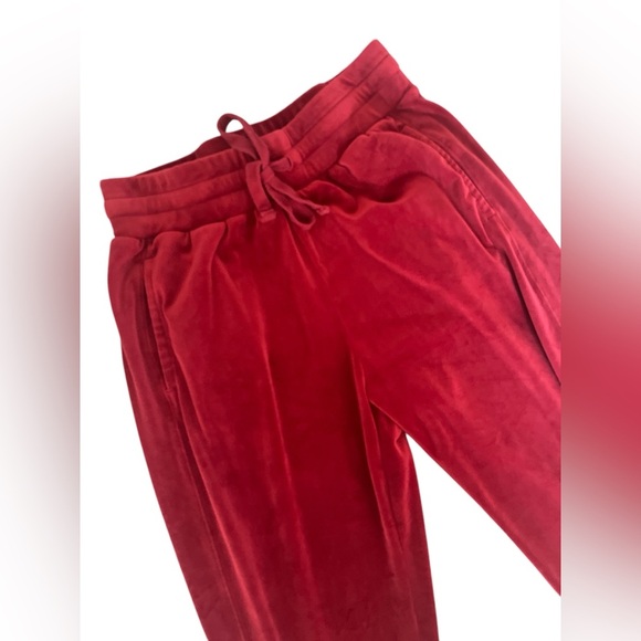 Saturday Sunday by Anthropologie Ladies Velour Red Joggers Size Medium - Picture 2 of 6